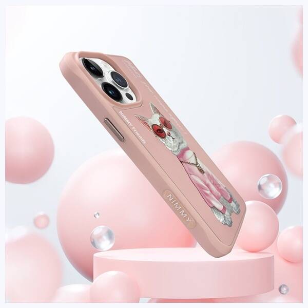 Nimmy etui iPhone 15 Pro 6.1"             różowy/pink Glasses Cool Cat