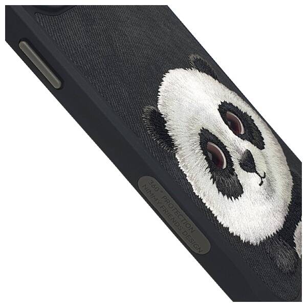 Nimmy etui iPhone 15 Pro Max 6.7"         czarny/black Big Eyed Pet 2.0 Panda