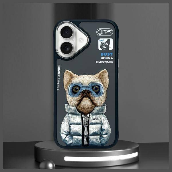 Nimmy etui iPhone 16 6.1" czarny/black    Cool&Cute 2.0 Dog