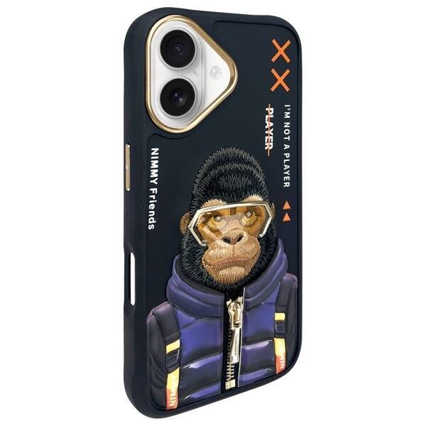 Nimmy etui iPhone 16 6.1" czarny/black    Cool&Cute 2.0 Monkey