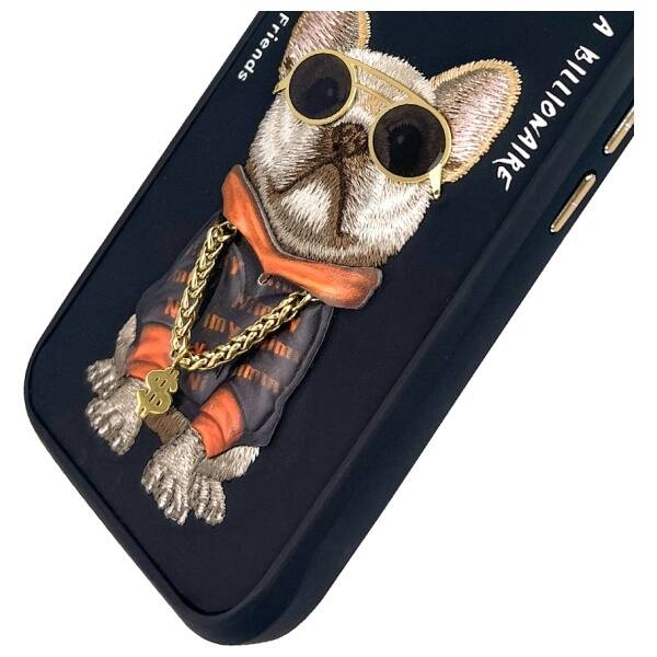 Nimmy etui iPhone 16 6.1" czarny/black    Glasses Cool Dog