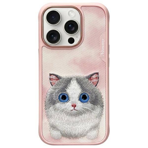 Nimmy etui iPhone 16 Pro 6.3 różowy/pink  Big Eyed Pet 2.0 Cat