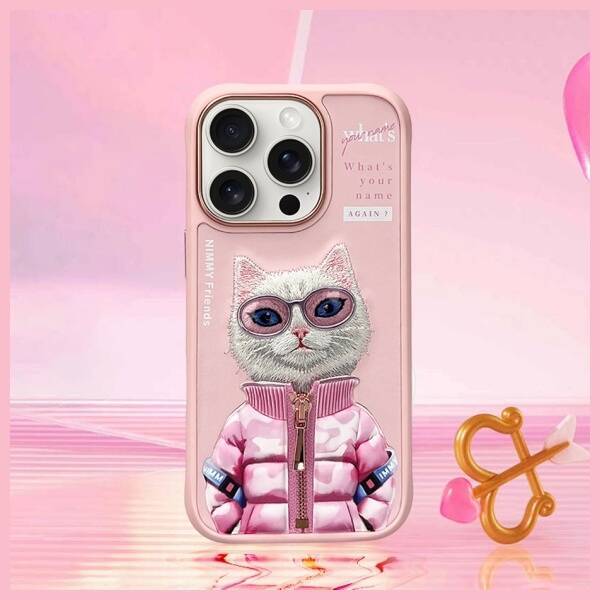 Nimmy etui iPhone 16 Pro 6.3"             różowy/pink Cool&Cute 2.0 Cat