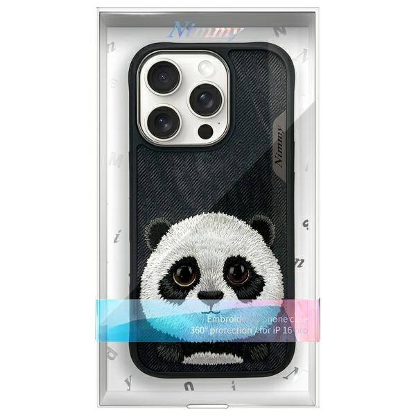 Nimmy etui iPhone 16 Pro Max 6.9"         czarny/black Big Eyed Pet 2.0 Panda