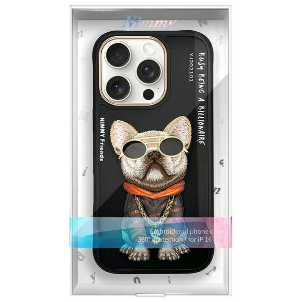 Nimmy etui iPhone 16 Pro Max 6.9"         czarny/black Glasses Cool Dog