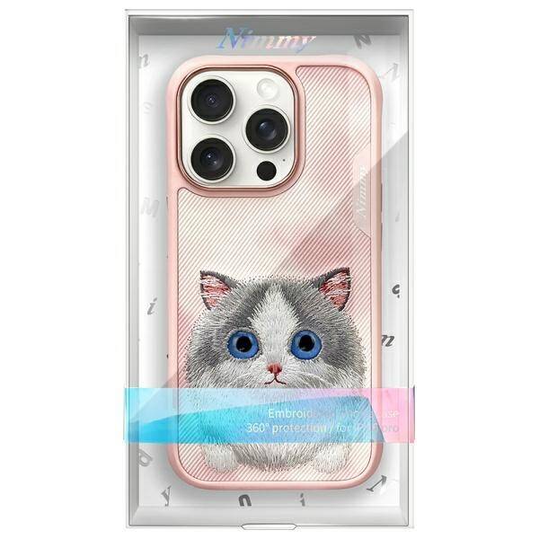 Nimmy etui iPhone 16 Pro Max 6.9          różowy/pink Big Eyed Pet 2.0 Cat