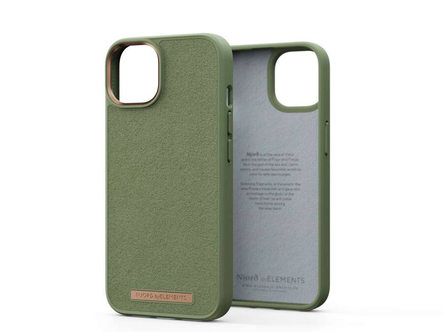 Njord "Suede MagSafe" Cover for Apple iPhone 15 Pro Max, olive