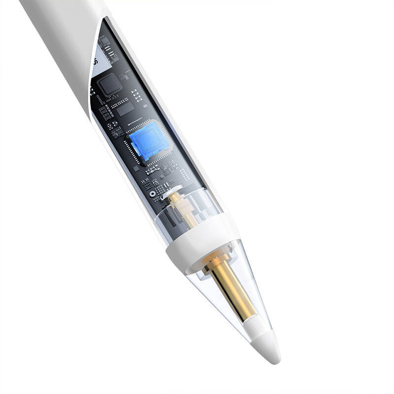 OS-Baseus rysik Smooth Writing 2 Series Stylus Lite with LED Indicators, Moon White (Active version with type-C cable and active pen tip)