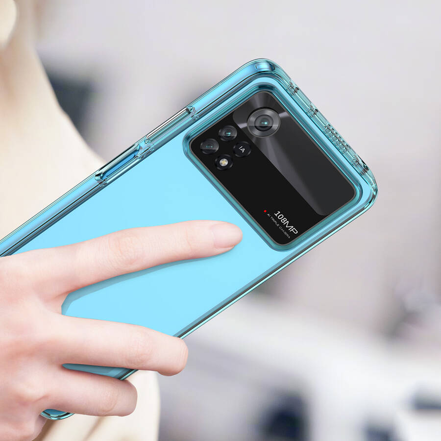 Outer Space Case etui Xiaomi Poco X4 Pro 5G pokrowiec z elastyczną ramką niebieskie