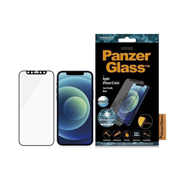 PANZERGLASS SZKŁO HARTOWANE E2E ANTI-GLARE IPHONE 12 MINI ANTYBAKTERYJNE CZARNY