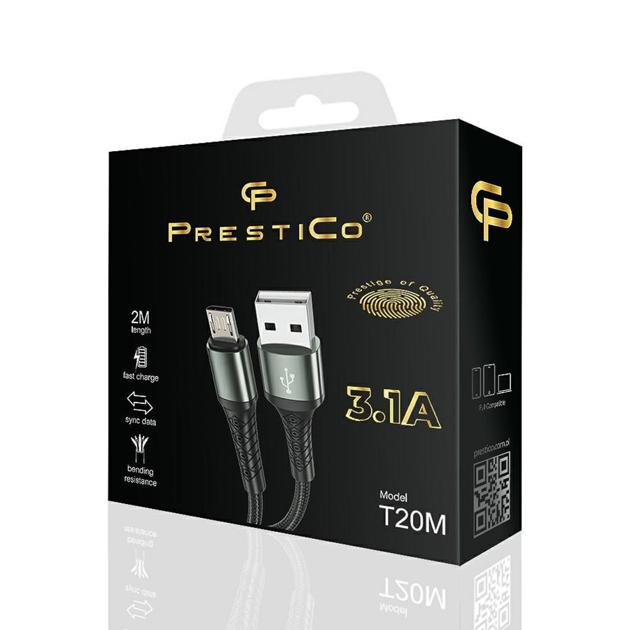 PRESTICO T20M USB/MICRO USB 3 1A 2M