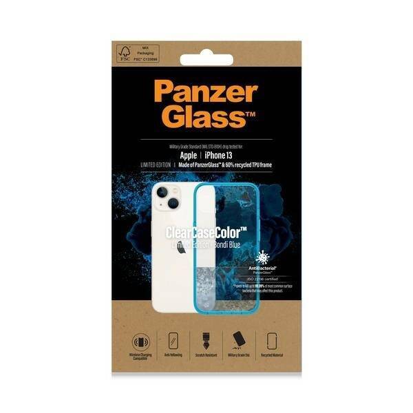 PanzerGlass ClearCase iPhone 13 / 14 / 15 6.1" Antibacterial Military grade Bondi Blue 0331