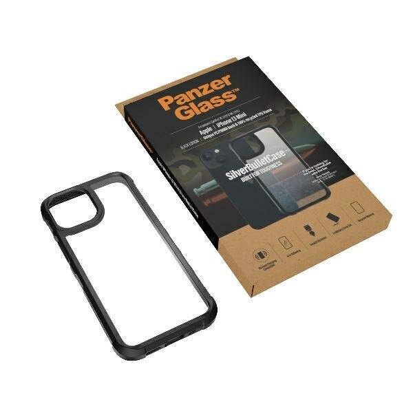 PanzerGlass ClearCase iPhone 13 Mini 5.4" black Antibacterial Military grade SilverBullet 0318