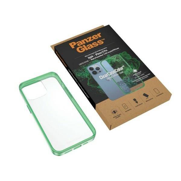 PanzerGlass ClearCase iPhone 13 Pro 6.1" Antibacterial Military grade Lime 0339