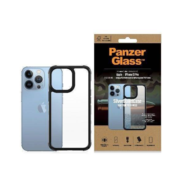 PanzerGlass ClearCase iPhone 13 Pro 6.1" black Antibacterial Military grade SilverBullet 0324