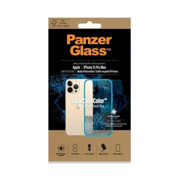 PanzerGlass ClearCase iPhone 13 Pro Max 6.7" Antibacterial Military grade Bondi Blue 0341