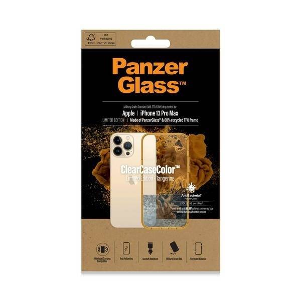 PanzerGlass ClearCase iPhone 13 Pro Max 6.7" Antibacterial Military grade Tangerine 0343