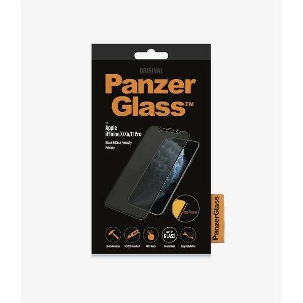 PanzerGlass E2E Super+ iPhone X/XS /11 Pro Case Friendly Privacy czarny/black