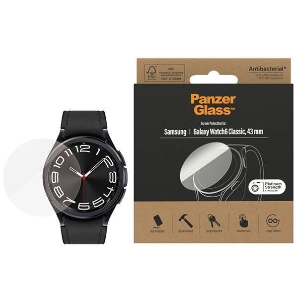 PanzerGlass Galaxy Watch6 Classic 43mm Screen Protection Antibacterial 3685