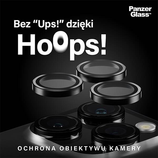 PanzerGlass Hoops Camera iPhone 15 Pro 6.1" / 15 Pro Max 6.7" czarny/black 1139 camera lens protector hoop optic rings