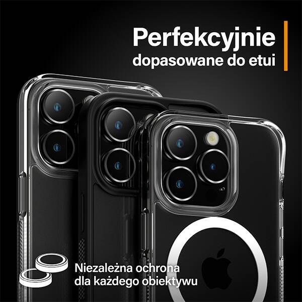 PanzerGlass Hoops Camera iPhone 15 Pro 6.1" / 15 Pro Max 6.7" czarny/black 1139 camera lens protector hoop optic rings