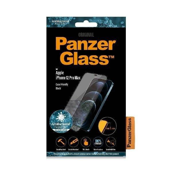 PanzerGlass Pro E2E Super+ iPhone 12 Pro Max Case Friendly AntiBacterial Microfracture czarny/black