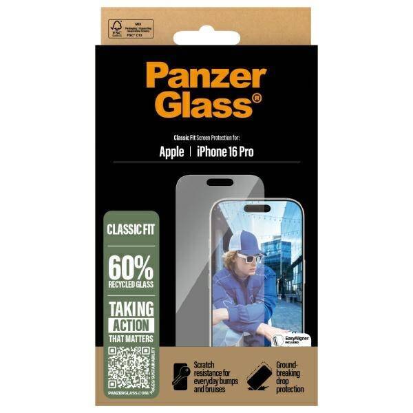 PanzerGlass Screen Protector iPhone 16 Pro 6.3" Classic Fit 2874