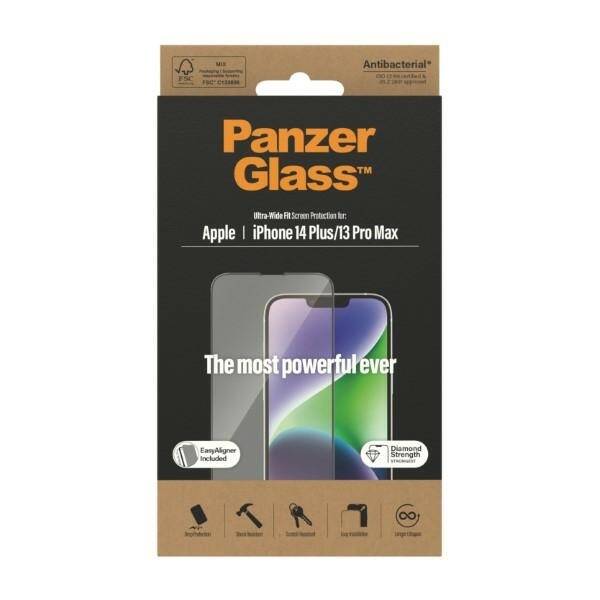 PanzerGlass Ultra-Wide Fit iPhone 14 Plus / 13 Pro Max 6,7" Screen Protection Antibacterial Easy Aligner Included 2785