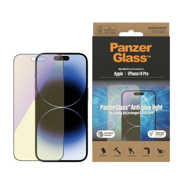 PanzerGlass Ultra-Wide Fit iPhone 14 Pro 6,1" Screen Protection Antibacterial Easy Aligner Included Anti-blue light 2792