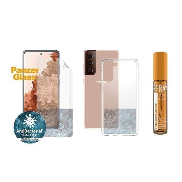 PanzerGlass Zestaw Start Sam S21+ Ochrona ekranu TPU, Etui ClearCase, Spray 30ml