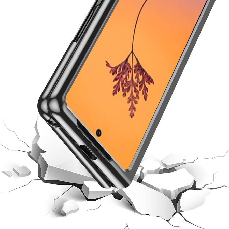 Plating Case etui Samsung Galaxy Z Fold 4 pokrowiec z metaliczną ramką niebieskie