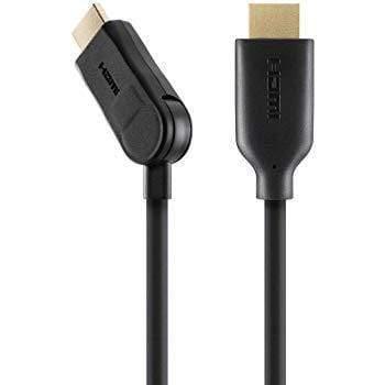 Podwójny obrotowy kabel HDMI firmy Belkin o dużej szybkości ze złotymi złączami Ethernet o długości 2 m