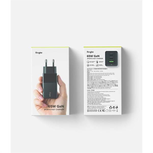 RINGKE GAN 3-PORT NETWORK CHARGER 65W BLACK