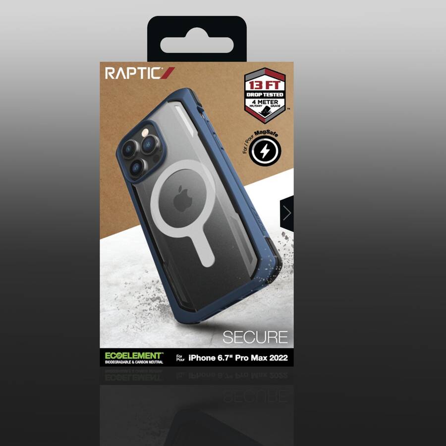 Raptic X-Doria Secure Case etui iPhone 14 Pro Max z MagSafe pancerny pokrowiec niebieski