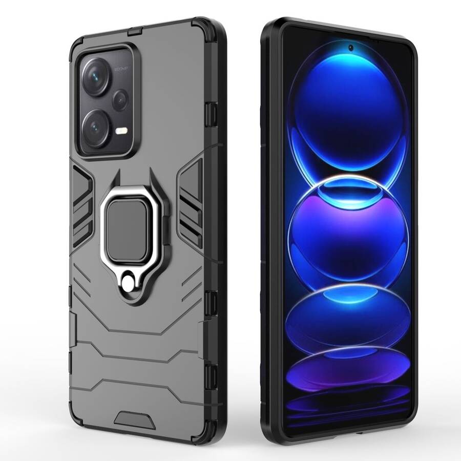 Ring Armor etui do Xiaomi Redmi Note 12 Pro+ pancerny pokrowiec uchwyt magnetyczny ring czarne