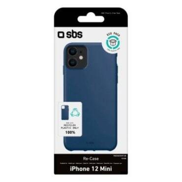 SBS Blue Re-Case Cover Made from recycled plastic, for iPhone 12 Mini