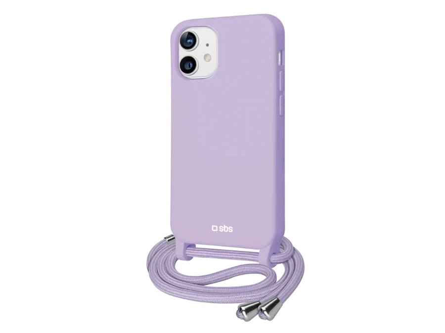 SBS  Etui do iPhone'a 12/12 Pro z fioletowym Naszyjnikem