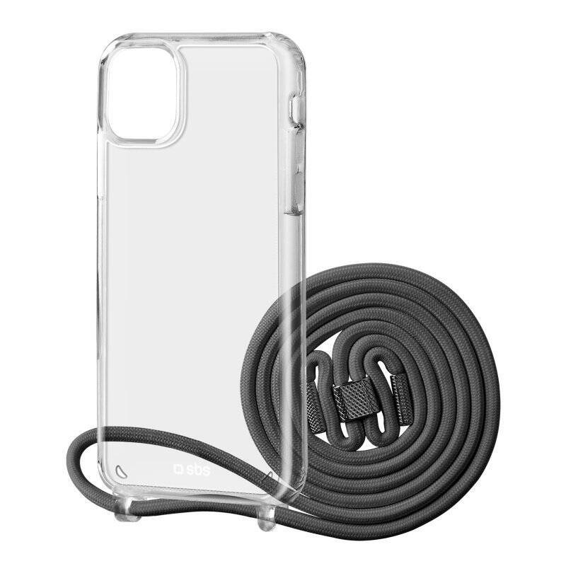 SBS Necklace Case Black with coloured strap, for iPhone 13