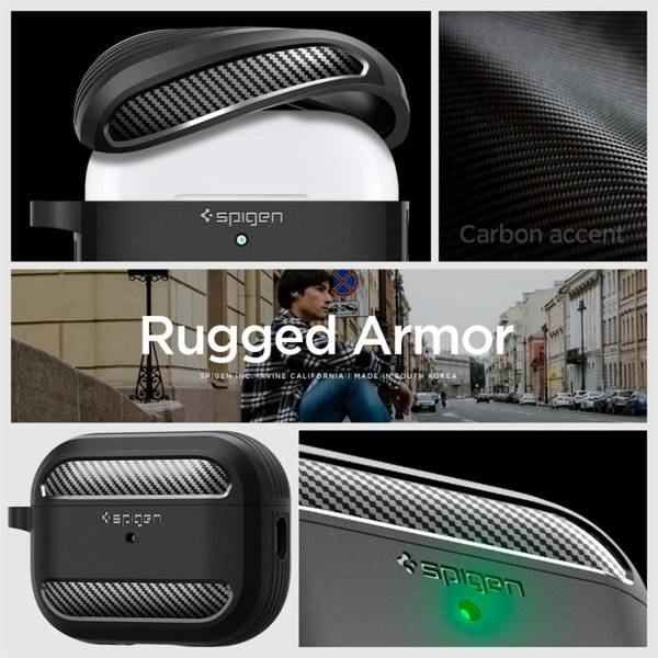 SPIGEN RUGGED ARMOR APPLE AIRPODS PRO 1 / 2 MATTE BLACK