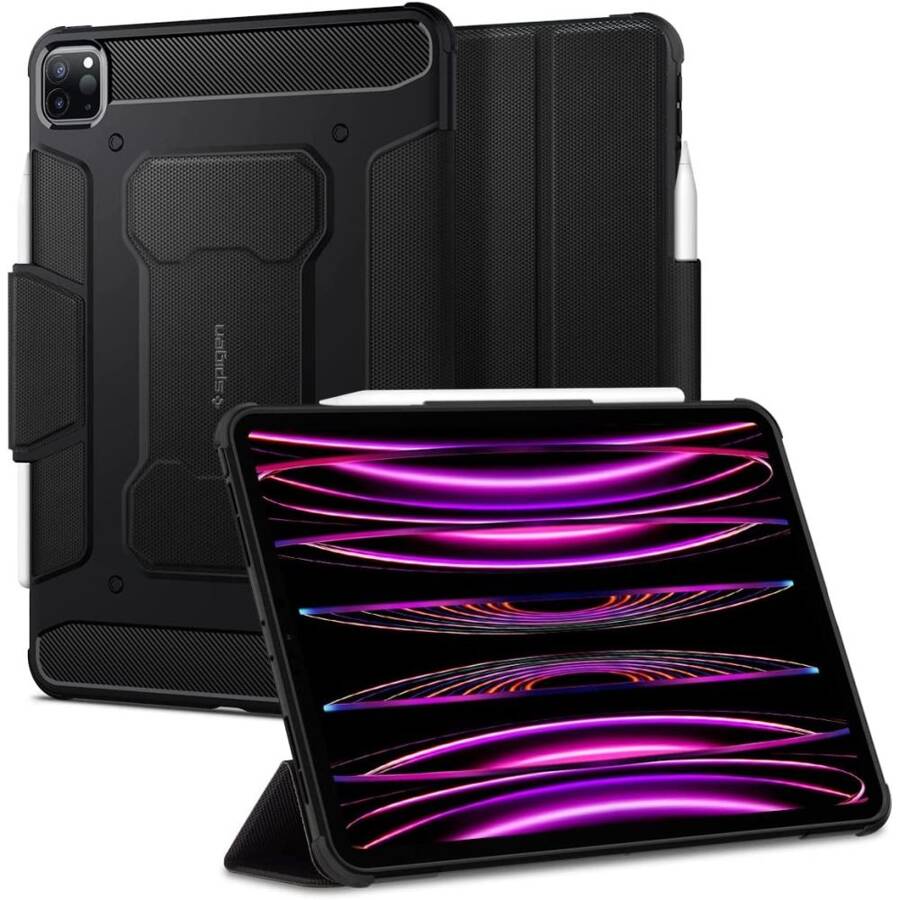 SPIGEN RUGGED ARMOR ”PRO” IPAD PRO 12.9 4 / 5 / 6 / 2020-2022 BLACK