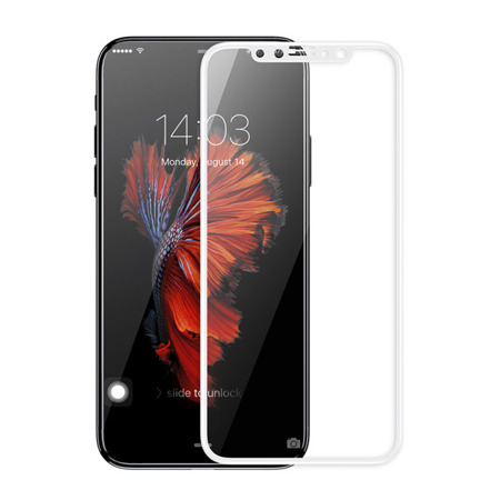 SZKŁO HARTOWANE 3D CAŁY EKRAN IPHONE X / IPHONE XS BIAŁY PRINT