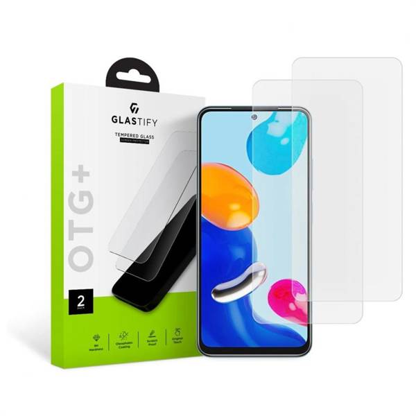 SZKŁO HARTOWANE GLASTIFY OTG+ 2-PACK XIAOMI REDMI NOTE 11 / 11S CLEAR