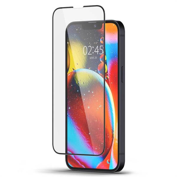 SZKŁO HARTOWANE SPIGEN GLASS FC IPHONE 13 PRO MAX / 14 PLUS / 15 PLUS BLACK