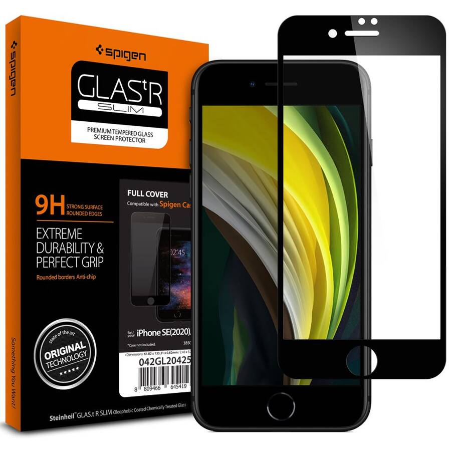 SZKŁO HARTOWANE SPIGEN GLASS FC IPHONE 7 / 8 / SE 2020 / 2022 BLACK