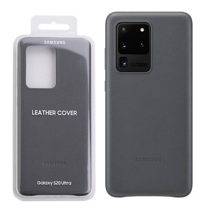 Samsung Galaxy S20 Ultra etui skórzane Leather Cover EF-VG988LJEGWW - szare Uszkodzone opakowanie