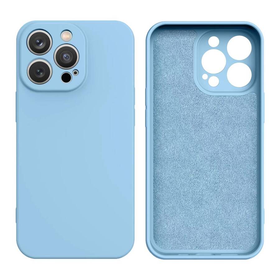 Silicone case etui iPhone 13 Pro Max silikonowy pokrowiec jasnoniebieskie