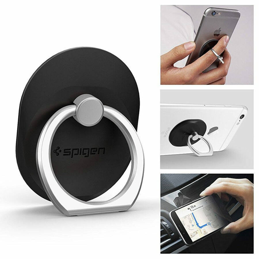 Spigen 2w1 Style Ring/uchwyt samochodowy  Black