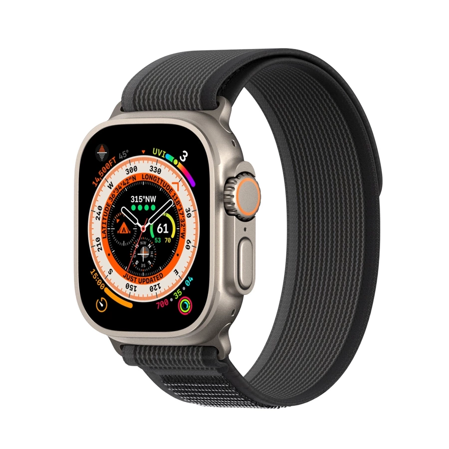 Sportowy pasek na rzepy do Apple Watch Ultra / 9 / 8 / 7 / 6 / SE / 5 / 4 / 3 / 2 / 1 (42, 44, 45, 49 mm) Dux Ducis Strap YJ Version - czarno-szary