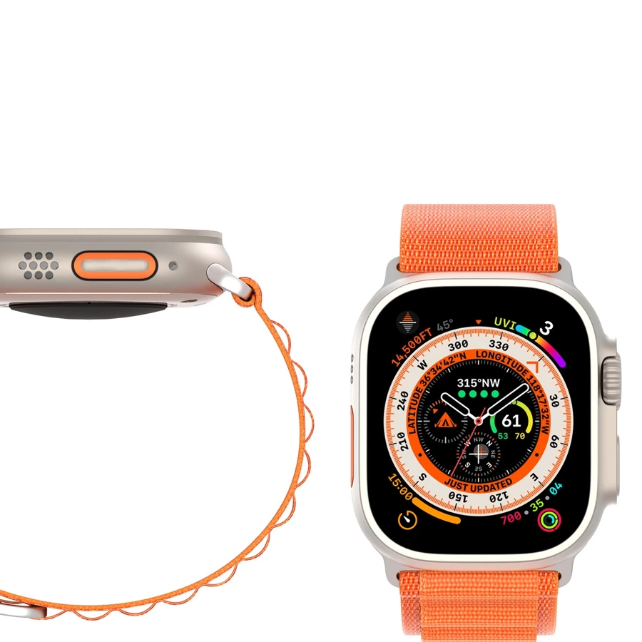 Sportowy pasek ze sprzączką do Apple Watch Ultra / 9 / 8 / 7 / 6 / SE / 5 / 4 / 3 / 2 / 1 (42, 44, 45, 49 mm) Dux Ducis Strap GS Version - pomarańczowy