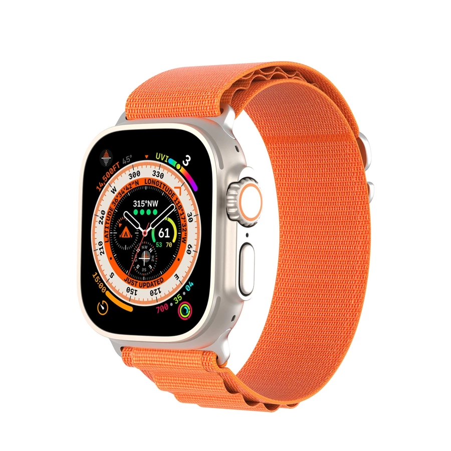 Sportowy pasek ze sprzączką do Apple Watch Ultra / 9 / 8 / 7 / 6 / SE / 5 / 4 / 3 / 2 / 1 (42, 44, 45, 49 mm) Dux Ducis Strap GS Version - pomarańczowy